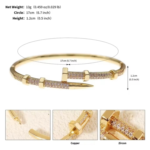 Luxury Style Elegant Gold  Women's Bracelets - Picture 4 of 8